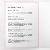 Retro Roze en Witte Strepen Bakkerij Menu Brochure (Binnenzijde eerst)