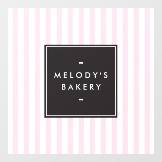 Retro Roze en Witte Stripes Bakery Raamsticker (Vel)