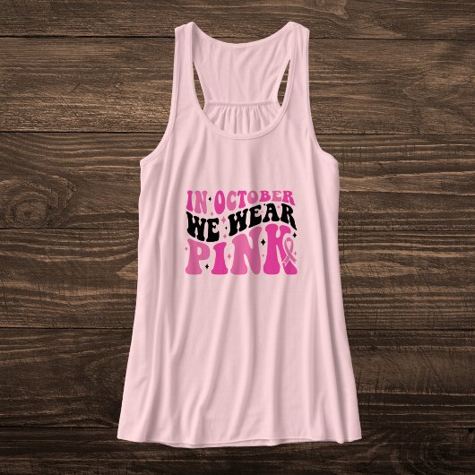 Retro roze en zwarte borstkanker bewustzijn tanktop
