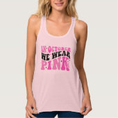 Retro roze en zwarte borstkanker bewustzijn tanktop (Voorkant)