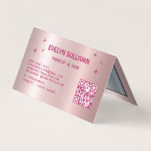 Retro roze faux oogschaduw palet loyaliteitskaart visitekaartjes (Achterkant)