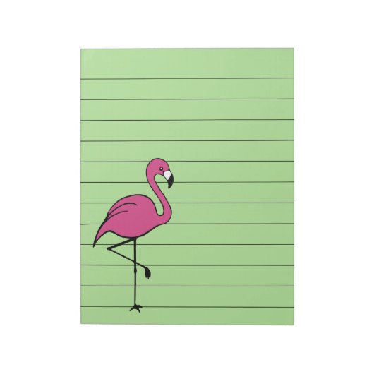 Retro Roze Flamingo om het Gift van het Notitieblo Notitieblok (Gedraaid)