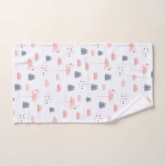 Retro Roze Flamingo patroon door WhimsicalArtwork™ Bad Handdoek (Handdoek)