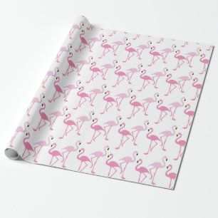 Retro Roze Flamingo patroon Thema Exotic Bird Cadeaupapier