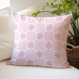 Retro Roze gecontroleerd Floral Patroon Kussen