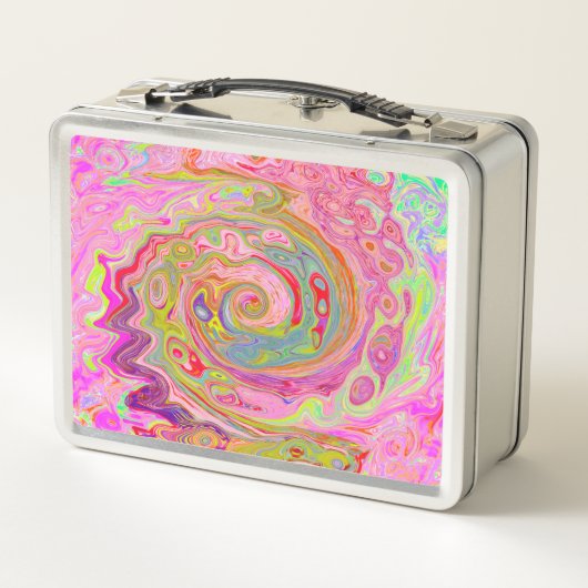 Retro Roze, Geel en Magenta Abstracte Groovy Art (Achterkant)