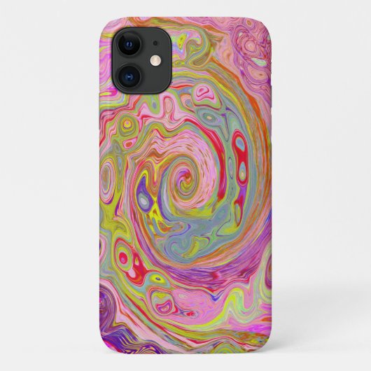 Retro Roze, Geel en Magenta Abstracte Groovy Art Case-Mate iPhone Case (Achterkant)