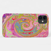 Retro Roze, Geel en Magenta Abstracte Groovy Art Case-Mate iPhone Case (Achterkant (horizontaal))