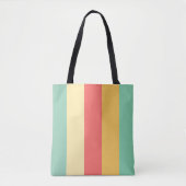 Retro Roze Gele Blauwe Stripes Tote Bag (Voorkant)
