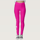 Retro Roze Gepersonaliseerde Yoga & Pilates Leggings (Voorkant)