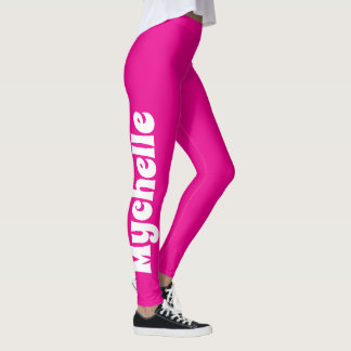 Retro Roze Gepersonaliseerde Yoga & Pilates Leggings