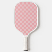 Retro roze geruite monogram pickleball paddle (Achterkant)