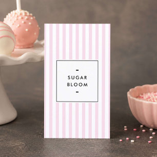 Retro Roze Gestreepte Cake Pops Visitekaartje
