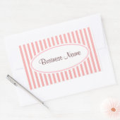 Retro roze gestreepte zakelijke Stickers (Envelop)