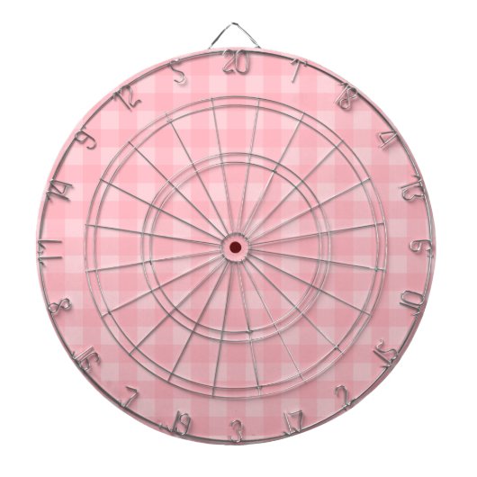 Retro Roze Gingham Gingham Gecontkered Patroonacht Dartbord (Voorkant)