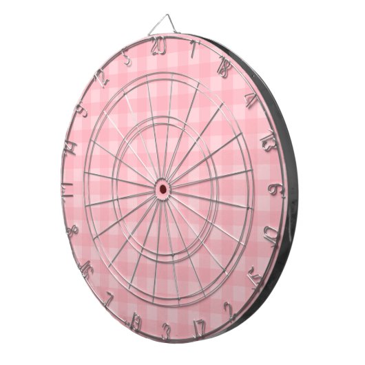 Retro Roze Gingham Gingham Gecontkered Patroonacht Dartbord (Voorkant Rechts)