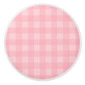 Retro Roze Gingham Gingham Gecontkered Patroonacht Keramische Knop (Voorkant)