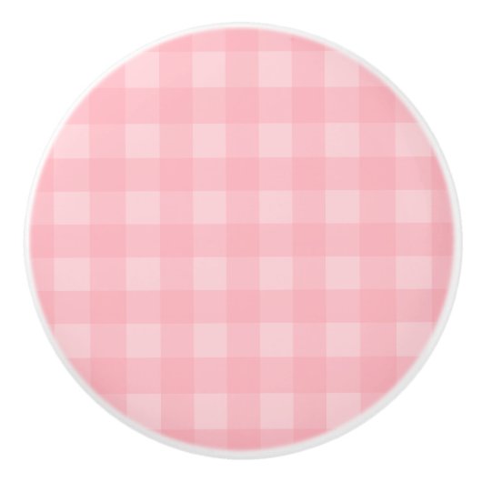 Retro Roze Gingham Gingham Gecontkered Patroonacht Keramische Knop (Voorkant)