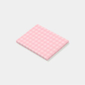 Retro Roze Gingham Gingham Gecontkered Patroonacht Post-it® Notes (Schuin)