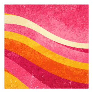 Retro Roze Golven – Vintage Golfpatroon Achtergron Foto Afdruk