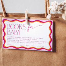 Retro Roze Golvende Rand Boeken voor Baby Shower