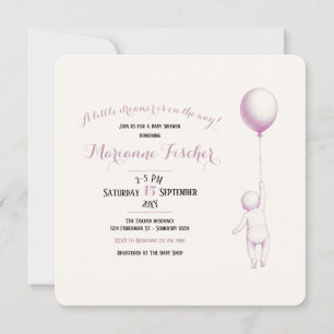 Retro roze grillige babyshower uitnodiging