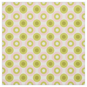 Retro roze groene cirkelpatroon stof