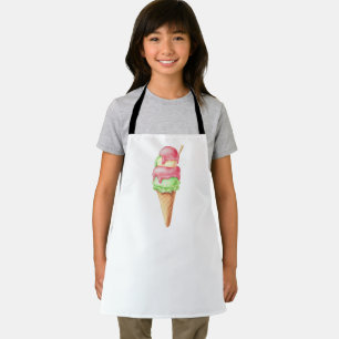 Retro Roze & Groene Ijsje Schort