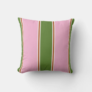 Retro Roze Groene Streep Patroon Kussen