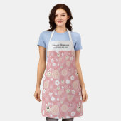 Retro Roze Groovy Geruit Hippie Custom Name Schort (Gedragen)