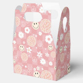 Retro Roze Groovy Geruit Hippie Patroon Bedankdoosjes (Geopend)