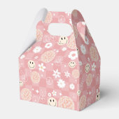 Retro Roze Groovy Geruit Hippie Patroon Bedankdoosjes (Voorkant Zijde)