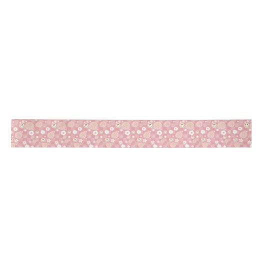 Retro Roze Groovy Geruit Hippie Patroon Lint (Voorkant)