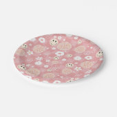 Retro Roze Groovy Geruit Hippie Patroon Papieren Bordje (Gekanteld)