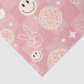 Retro Roze Groovy Geruit Hippie Patroon Tissuepapier (Detail)