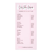 Retro Roze Groovy Make-up Artiest Salon prijslijst Reclamekaart (Voorkant)