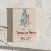 Retro Roze Hand Getrokken Kerst Bows Tree Party Kaart