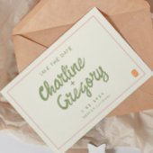 Retro Roze handschrift Weddenschap Opslaan Datum U Kaart