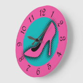 Retro Roze hoge hiel Grote Klok (Hoek)