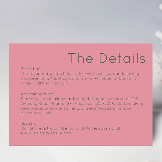 Retro Roze Huwelijksreactie Kaart