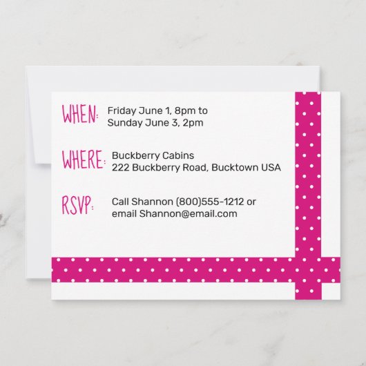 Retro Roze Ingeblikte Ham Kan Trailer Glamping Kaart (Achterkant)