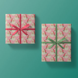 Retro Roze kerstcadeaupapier voor kerstmis Cadeaupapier