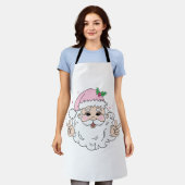 Retro  roze kerstkerstkerstkerstkerstkerstkerstman schort (Gedragen)