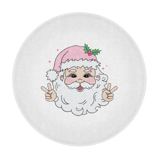 Retro  roze kerstkerstkerstkerstkerstkerstkerstman snijplank (Voorkant)