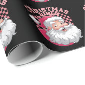  Retro Roze Kerstman Cadeaupapier (Rol Hoek)