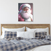 Retro  roze kerstman canvas afdruk (Insitu (Slaapkamer))