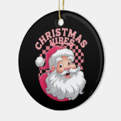 Retro Roze Kerstman Keramisch Ornament (Links)