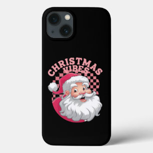 Retro Roze Kerstman Kerstmis iPhone 13 Hoesje