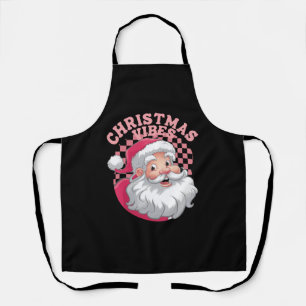 Retro Roze Kerstman Kerstmis Schort