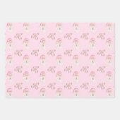 Retro  Roze Kerstman Monogram Inpakpapier Vel (Voorkant)